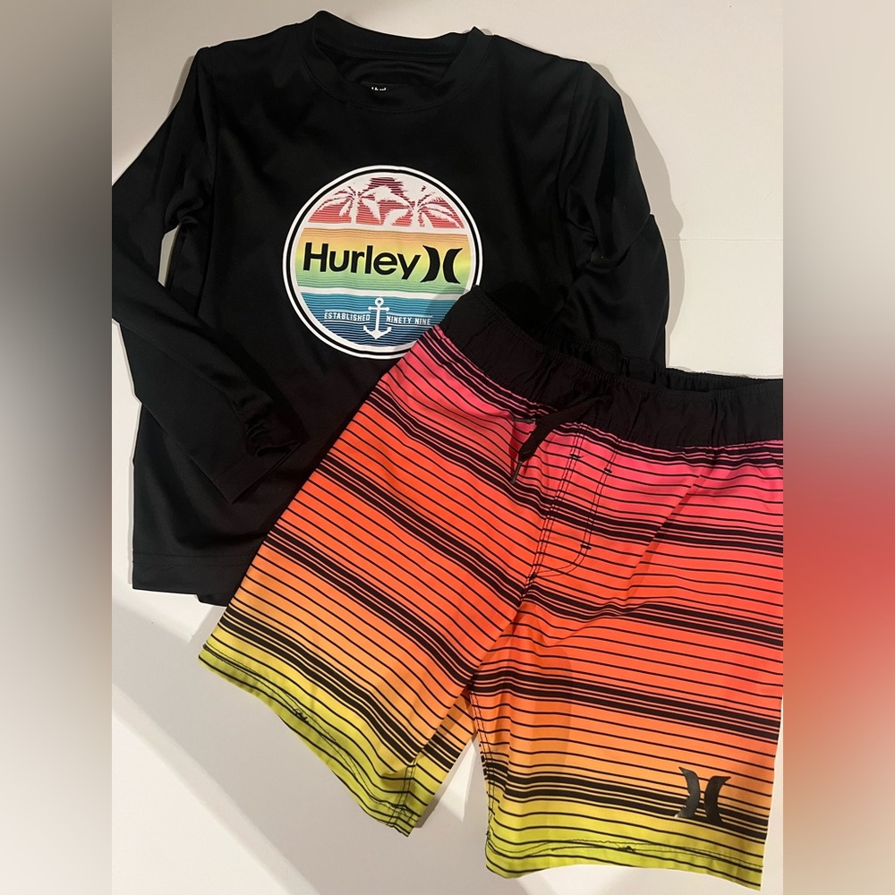 Boys’ Hurley Swim Trunk - rash guard set size 4
